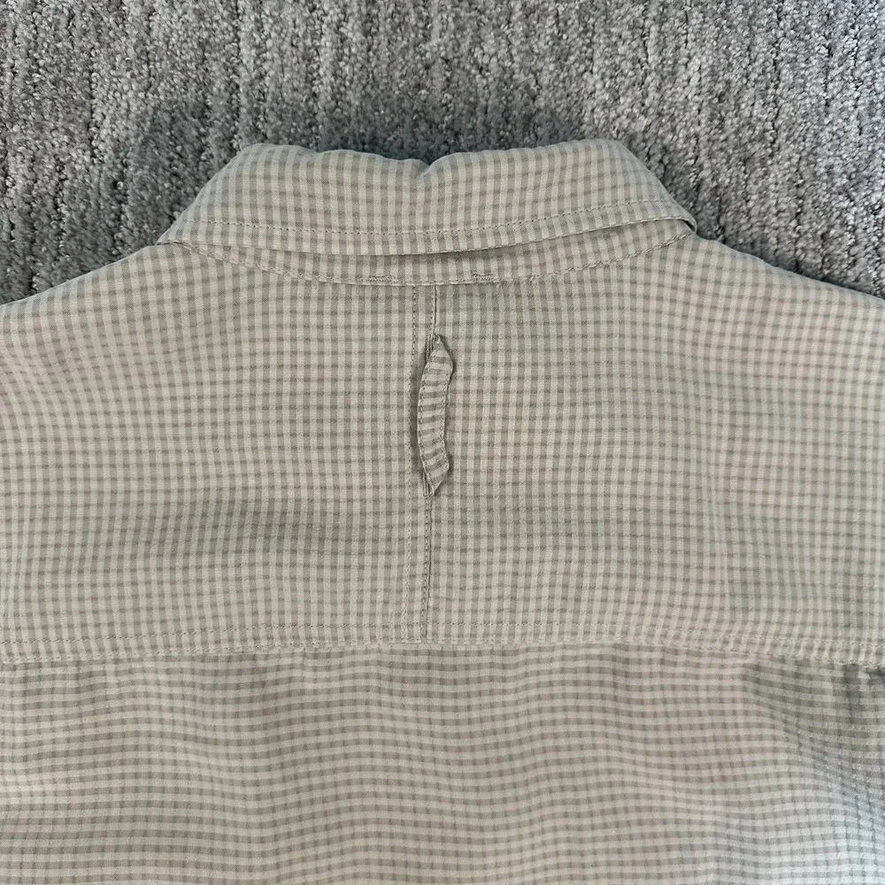 The North Face Mens Beige Plaid Short Sleeve Modal Blend Button Down Shirt XL‎